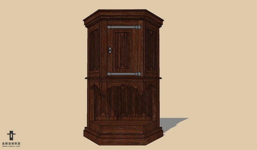 SketchUp草图大师欧式红酒柜SU模型下载wine cabinet-017SKP模型