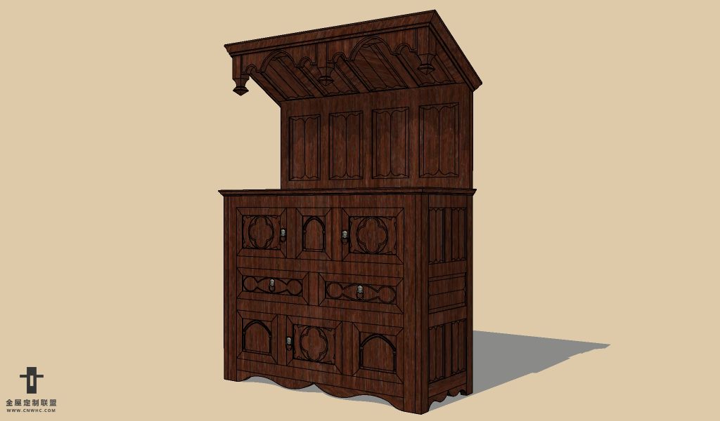 SketchUp草图大师欧式红酒柜SU模型下载wine cabinet-018SKP模型