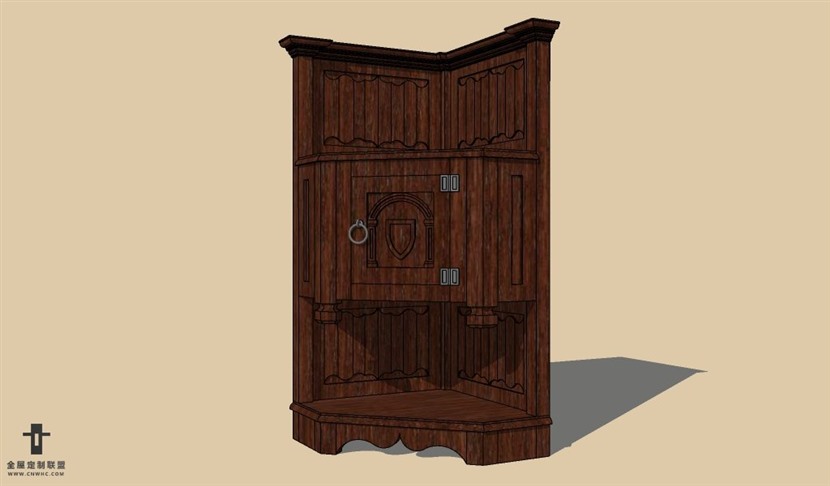 SketchUp草图大师欧式红酒柜SU模型下载wine cabinet-019SKP模型