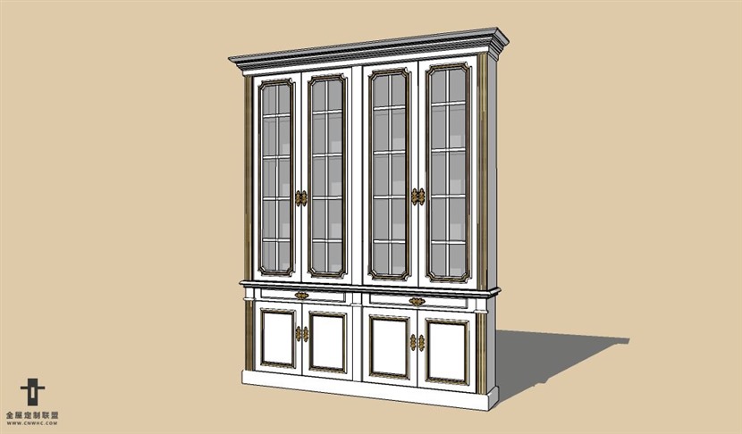 SketchUp草图大师欧式红酒柜SU模型下载wine cabinet-025SKP模型