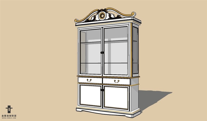 SketchUp草图大师欧式红酒柜SU模型下载wine cabinet-026SKP模型