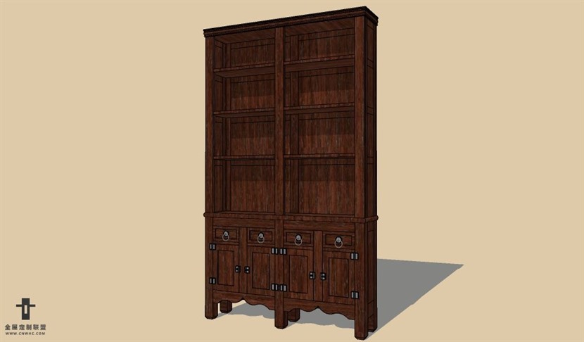 SketchUp草图大师欧式红酒柜SU模型下载wine cabinet-027SKP模型