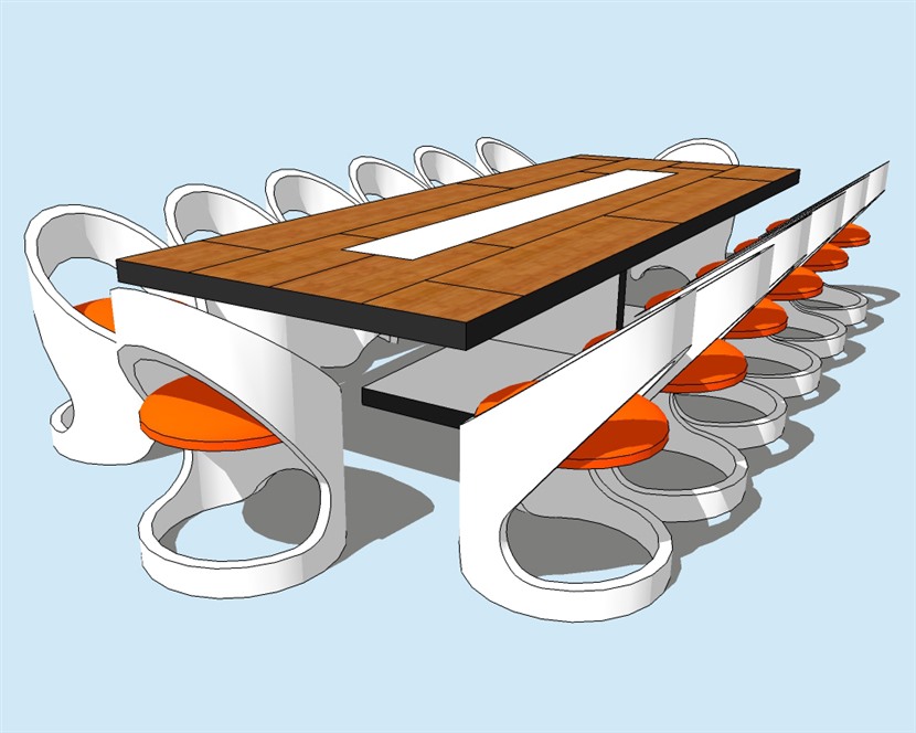 SketchUp精品桌子椅子模型草图大师桌椅组合模型下载-001SKP模型