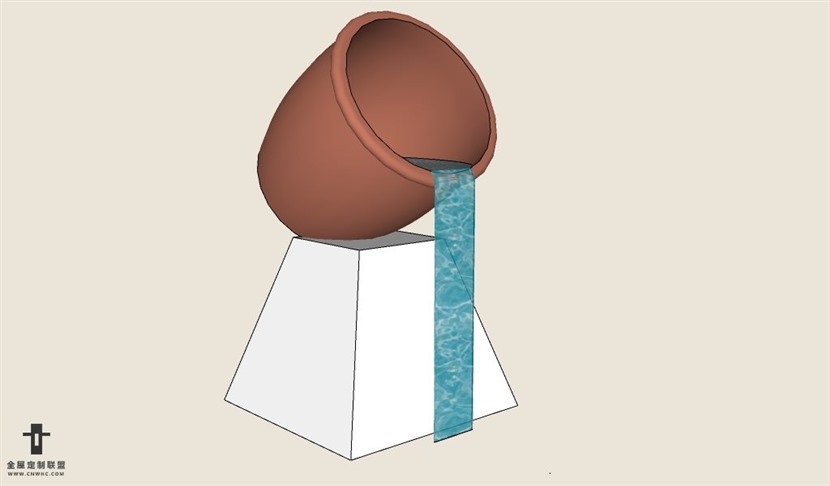 SketchUp草图大师景观水景喷泉SU模型下载-waterfeatureSKP模型
