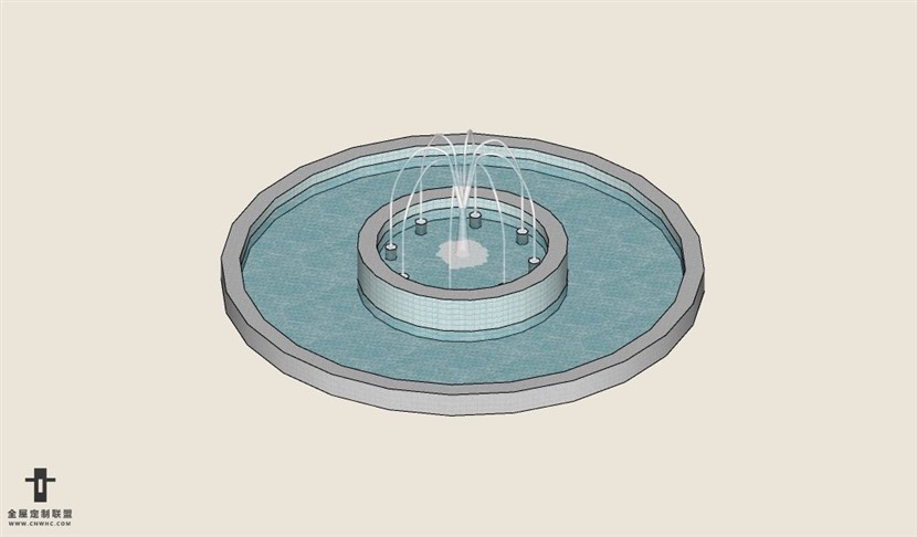 SketchUp草图大师景观水景喷泉SU模型下载-20SKP模型