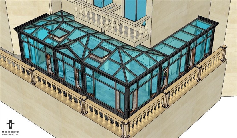 SketchUp草图大师阳光房室外建筑模型下载-027