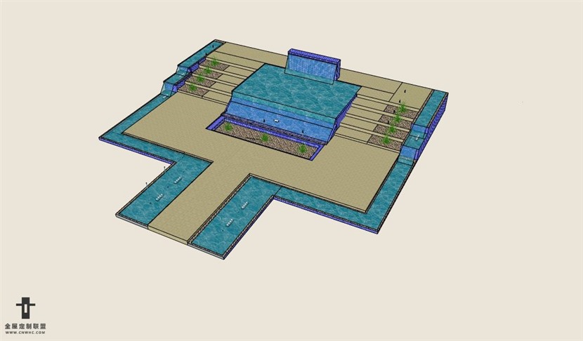 SketchUp草图大师景观水景SU模型-010SKP模型