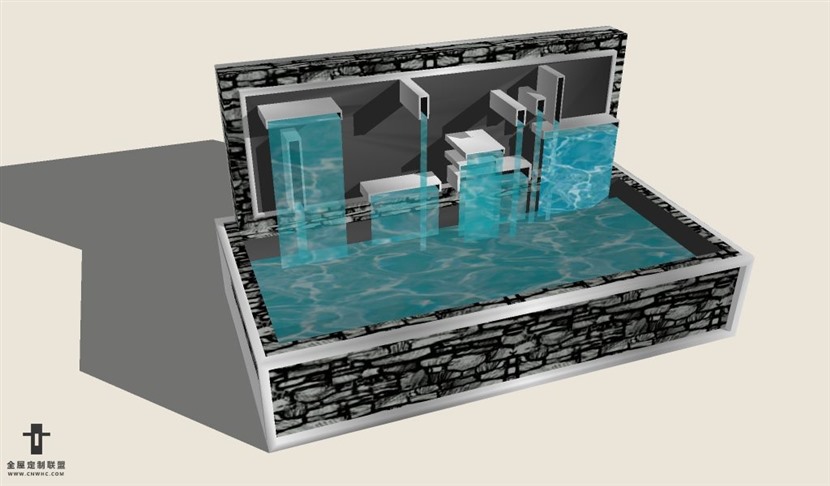 SketchUp草图大师景观水景SU模型-019SKP模型