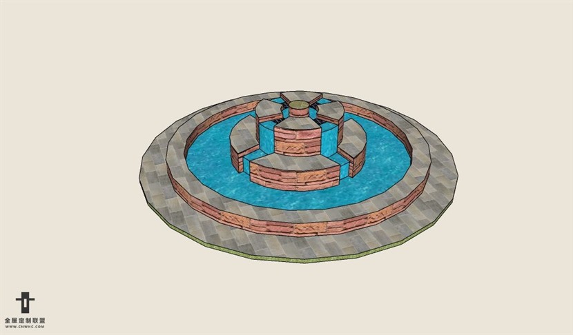 SketchUp草图大师景观水景SU模型下载-005SKP模型