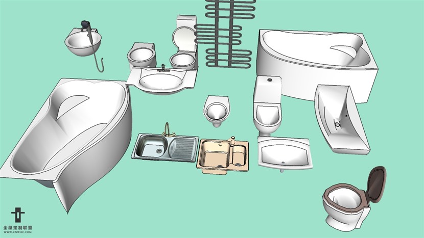 SketchUp草图大师卫浴组合模型下载-018SKP模型