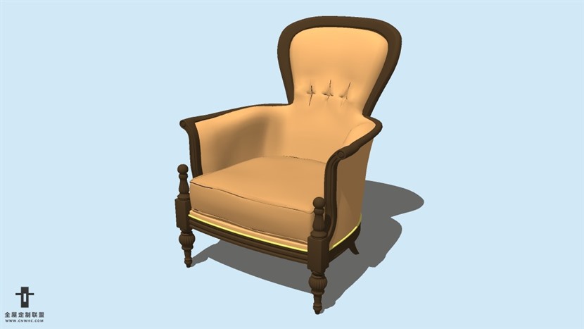 SketchUp精品欧式椅子模型下载-ArmChair-066SKP模型