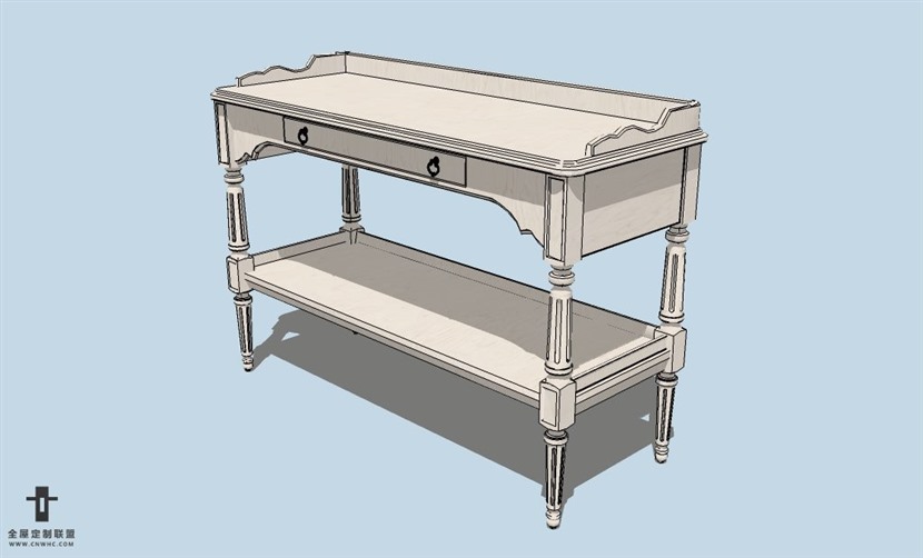 SketchUp草图大师精品美式家具案几skp模型下载-016SKP模型