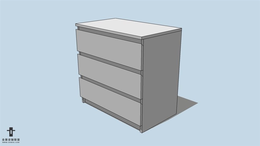 SketchUp草图大师宜家现代风格家具五斗柜skp模型下载-038SKP模型