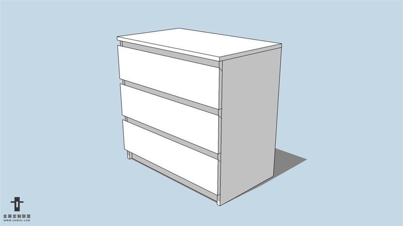 SketchUp草图大师宜家现代风格家具五斗柜skp模型下载-042SKP模型