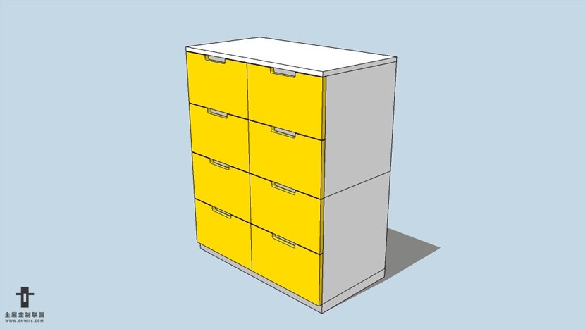 SketchUp草图大师宜家现代风格家具五斗柜skp模型下载-059SKP模型