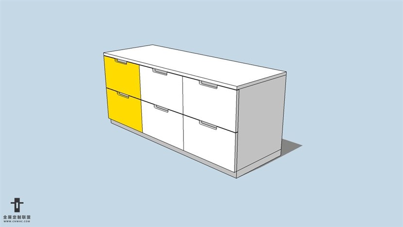 SketchUp草图大师宜家现代风格家具五斗柜skp模型下载-060SKP模型