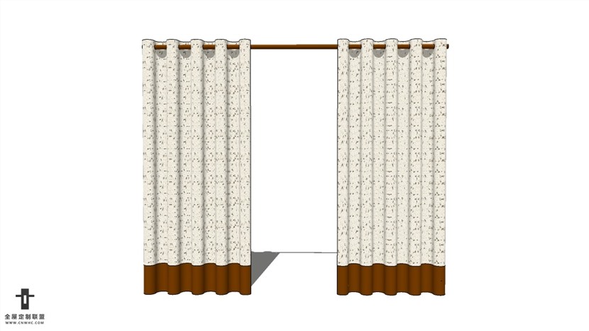 SketchUp草图大师精品布艺窗帘模型下载-043SKP模型