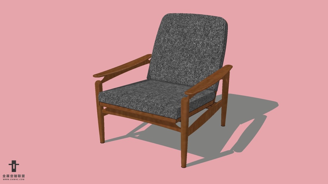 SketchUp精品扶手单椅子模型草图大师扶手椅模型下载-Armchair-066SKP模型