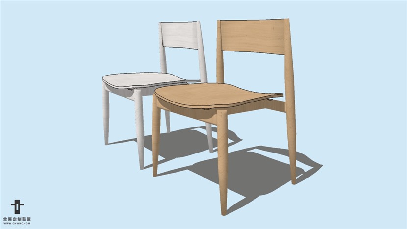 SketchUp精品无扶手椅子模型草图大师椅子模型下载-Chair-049SKP模型