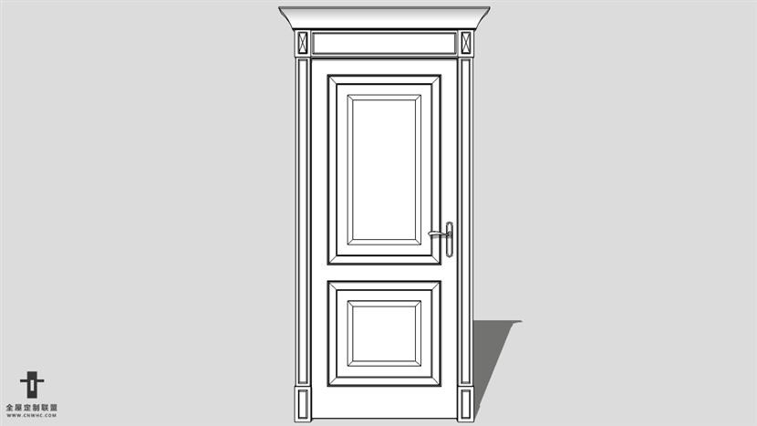 SketchUp草图大师建筑构建欧式门模型下载-008SKP模型