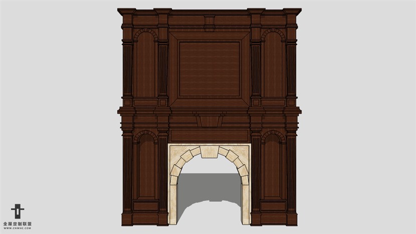 SketchUp草图大师建筑构壁炉建模型下载-003SKP模型