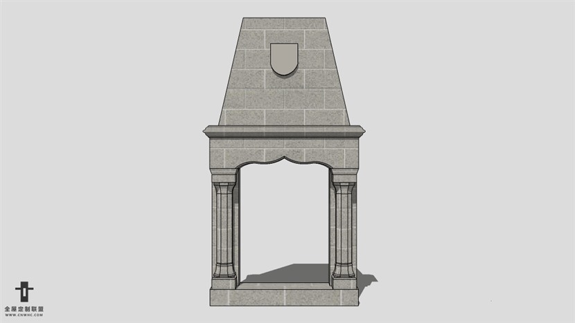 SketchUp草图大师建筑构壁炉建模型下载-005SKP模型