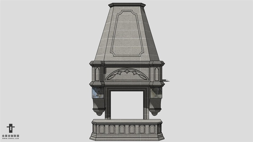 SketchUp草图大师建筑构壁炉建模型下载-006SKP模型