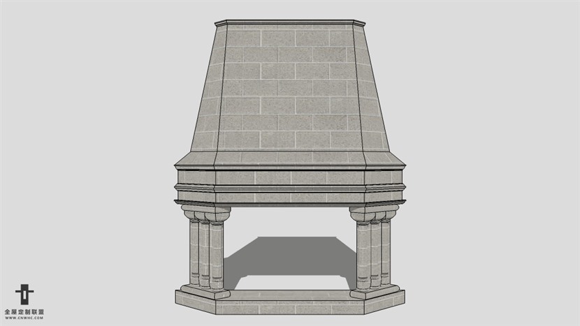 SketchUp草图大师建筑构壁炉建模型下载-007SKP模型