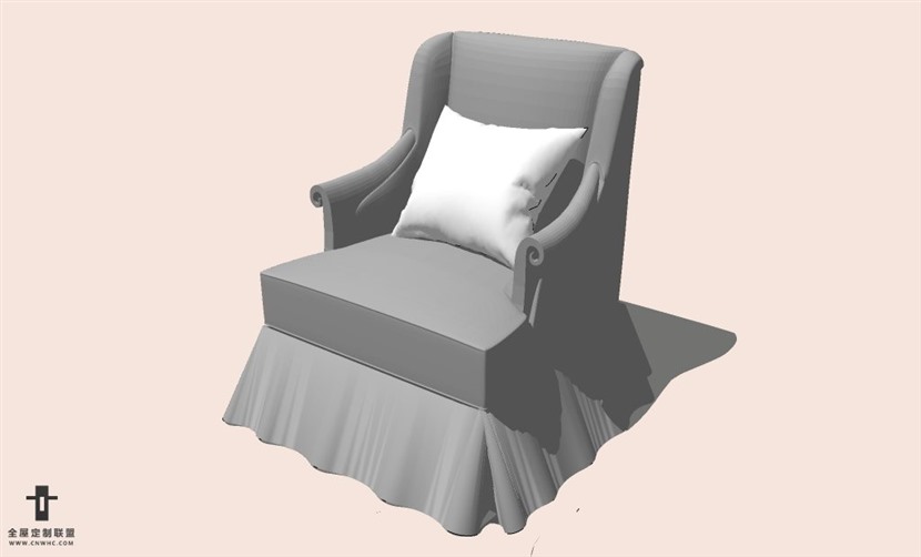 SketchUp草图大师单人沙发SU模型下载-Sofa-046SKP模型