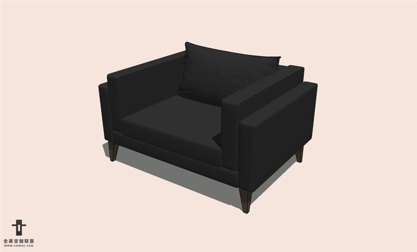 SketchUp草图大师单人沙发SU模型下载-Sofa-052SKP模型