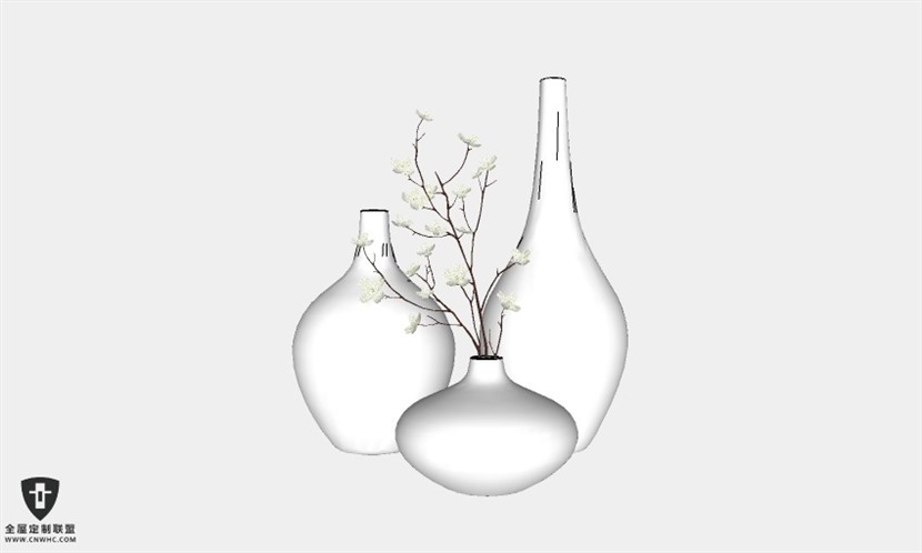 室内花瓶摆设装饰品SketchUp模型库草图大师模型下载Vase-086