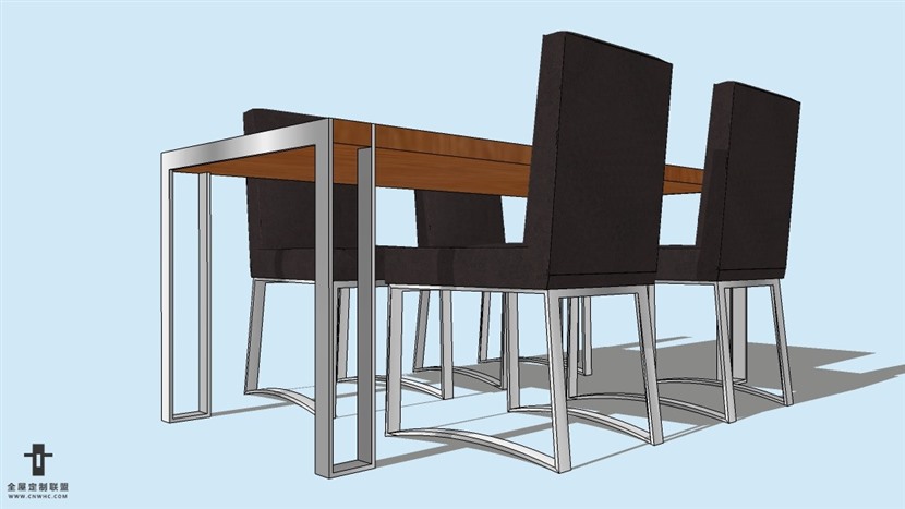 SketchUp精品桌子椅子模型草图大师桌椅组合模型下载-013SKP模型