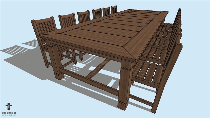 SketchUp精品桌子椅子模型草图大师桌椅组合模型下载-015SKP模型