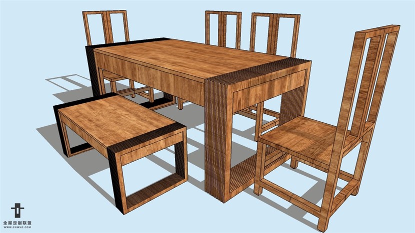 SketchUp精品桌子椅子模型草图大师桌椅组合模型下载-018SKP模型