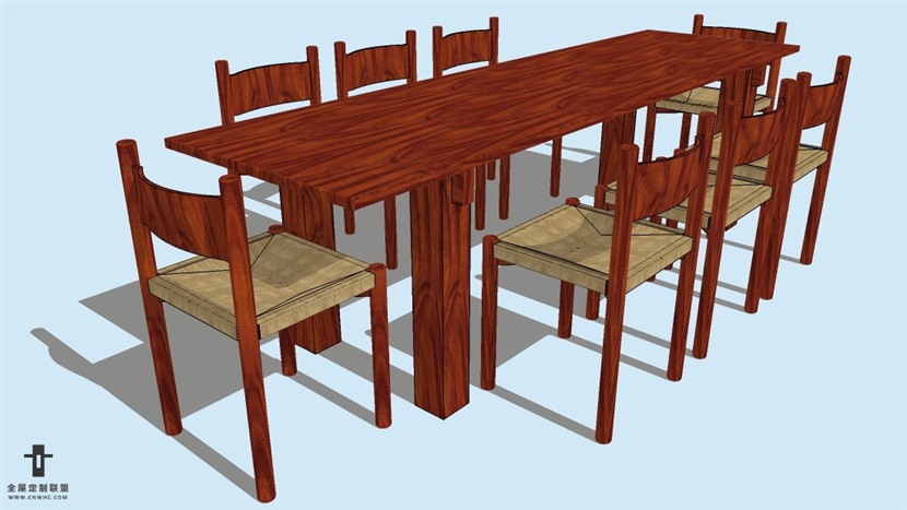 SketchUp精品桌子椅子模型草图大师桌椅组合模型下载-023SKP模型