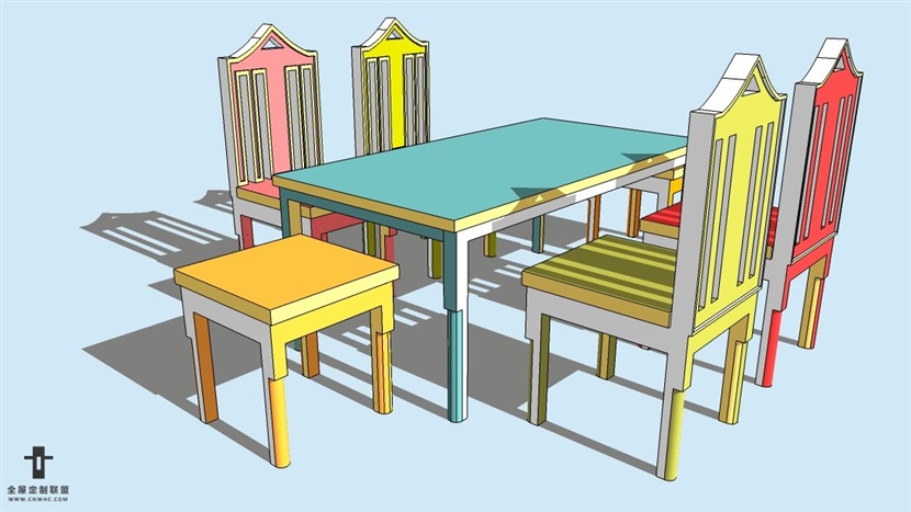 SketchUp精品桌子椅子模型草图大师桌椅组合模型下载-027SKP模型