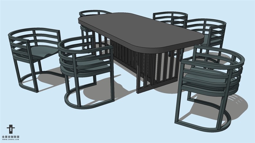 SketchUp精品桌子椅子模型草图大师桌椅组合模型下载-030SKP模型