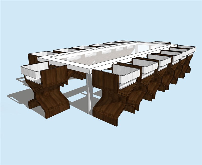 SketchUp精品桌子椅子模型草图大师桌椅组合模型下载-005SKP模型