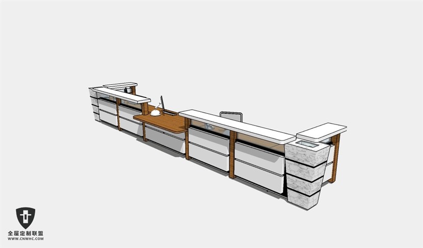 公司办公家具前台接待台服务台SketchUp模型库草图大师模型下载004