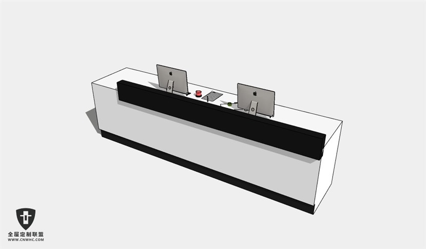 公司办公家具前台接待台服务台SketchUp模型库草图大师模型下载006