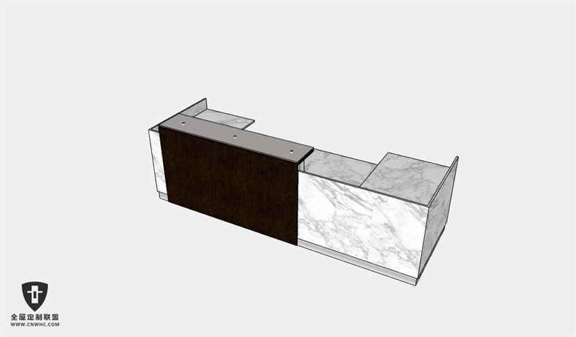 公司办公家具前台接待台服务台SketchUp模型库草图大师模型下载026
