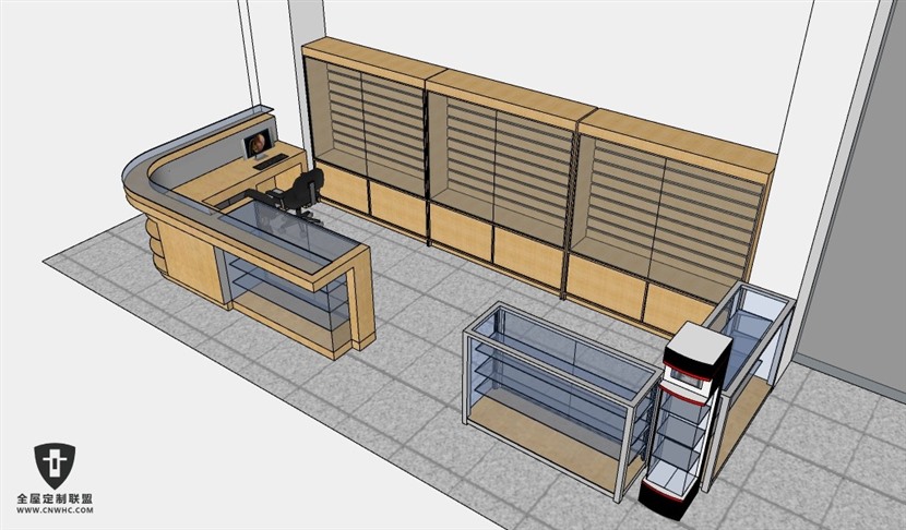 公司办公家具前台接待台服务台SketchUp模型库草图大师模型下载027