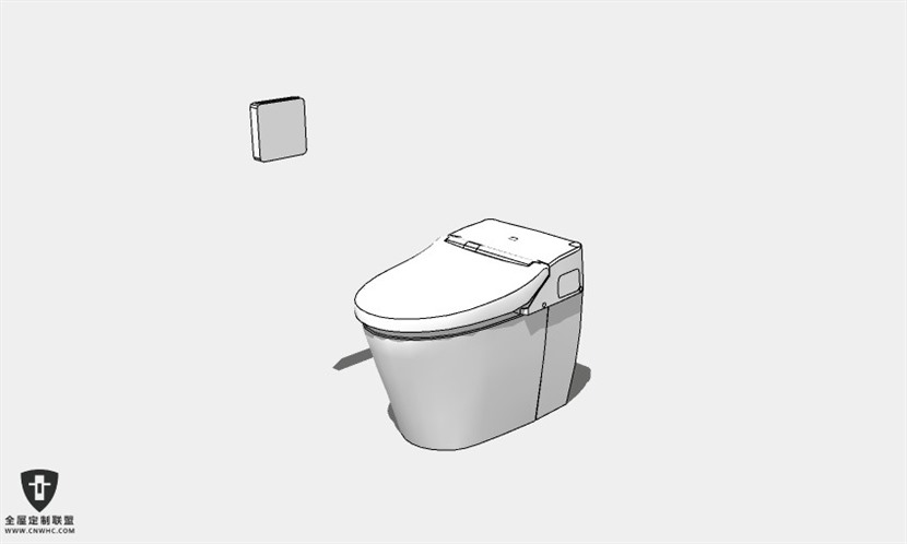 浴室卫浴设施智能抽水马桶SketchUp模型库草图大师模型005