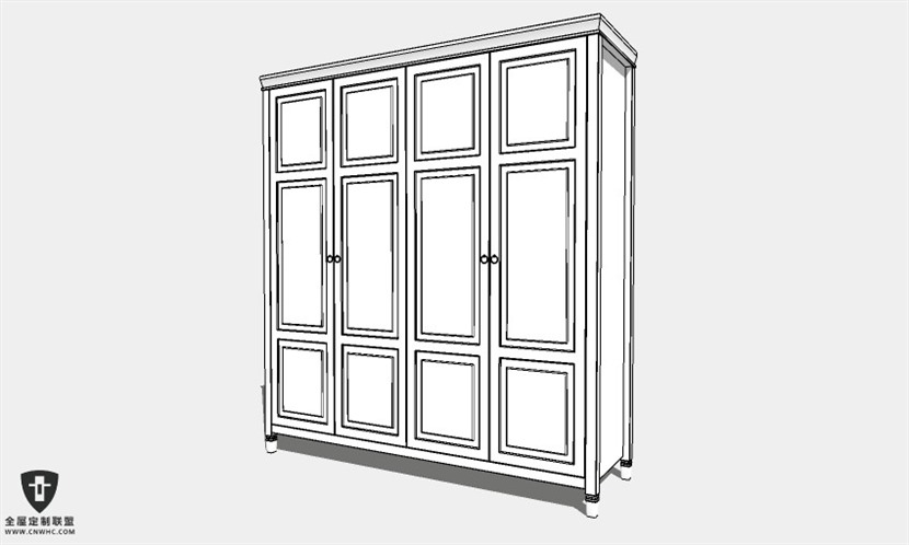 地中海风格柜子衣柜SketchUp模型库草图大师模型003