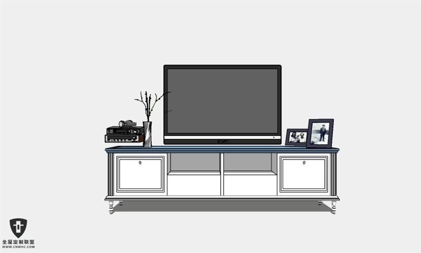地中海风格电视柜SketchUp模型库草图大师模型下载005