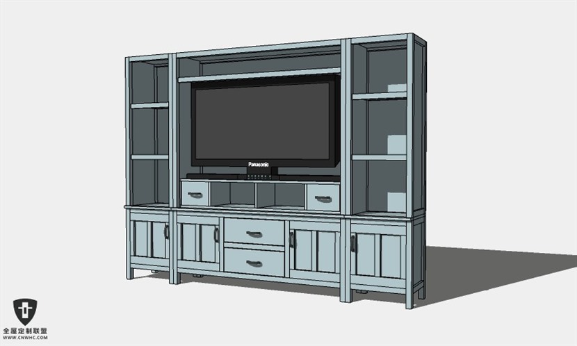 地中海风格电视柜SketchUp模型库草图大师模型下载007