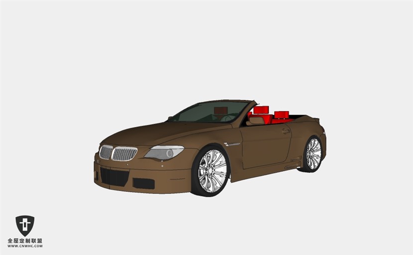 宝马敞篷跑车轿车汽车BMW-M6赛车 SketchUp模型库草图大师模型下载