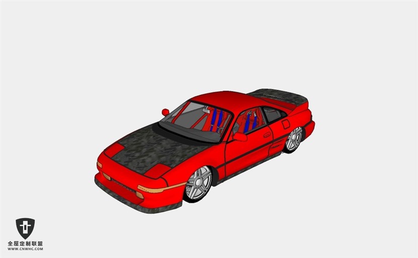 日本丰田汽车1994_Toyota_MR2-SW20轿车跑车 SketchUp模型库草图大师模型下载