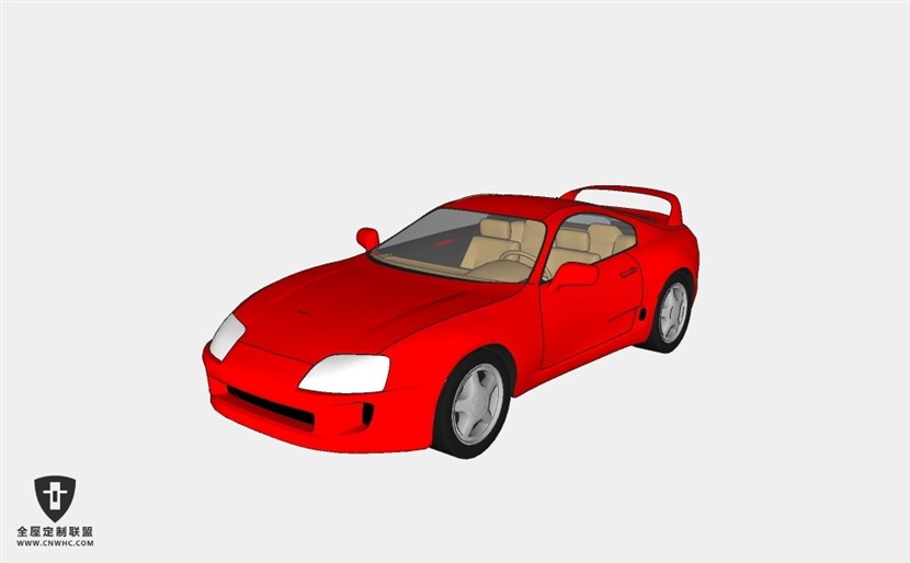 日本丰田汽车1994_Toyota_Supra轿车跑车 SketchUp模型库草图大师模型下载