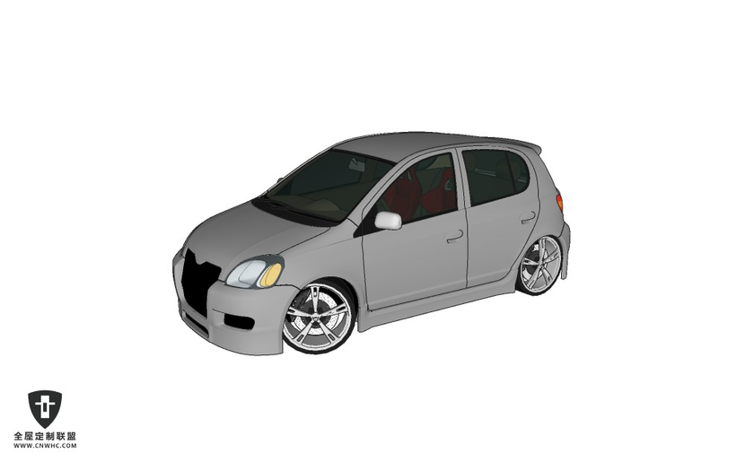 日本丰田汽车2005 Toyota Vitz S (Tuned)两厢小轿车 SketchUp模型库草图大师模型下载